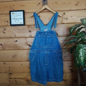 Bill Blass Jeans Vintage Y2K Denim Carpenter Bib Overall Shorts Shortalls Size L